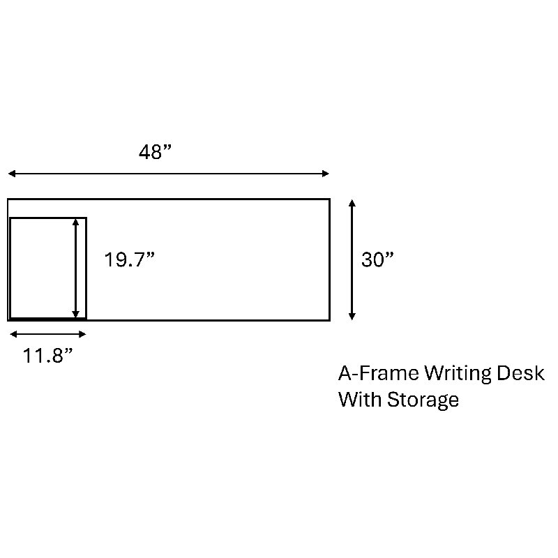 Serenity Modern A-Frame Executive Writing Office Desk, with Cushion Top Mobile Storage, 48x30, Espresso Top, Espresso