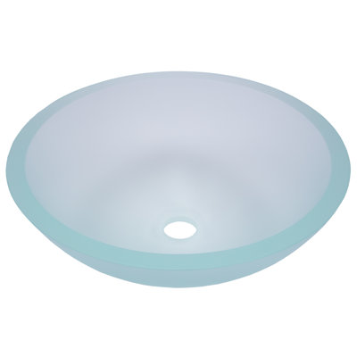 Eden Bath 16.38'' White Glass Circular Bathroom Sink