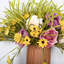 Arrangement floral de pivoine de campagne artificielle avec panier pour porte d'entrée murale