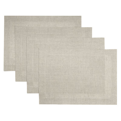 Classic Linen By D'Moksha, 100% Pure Linen Placemats, 14 x 19 Inch