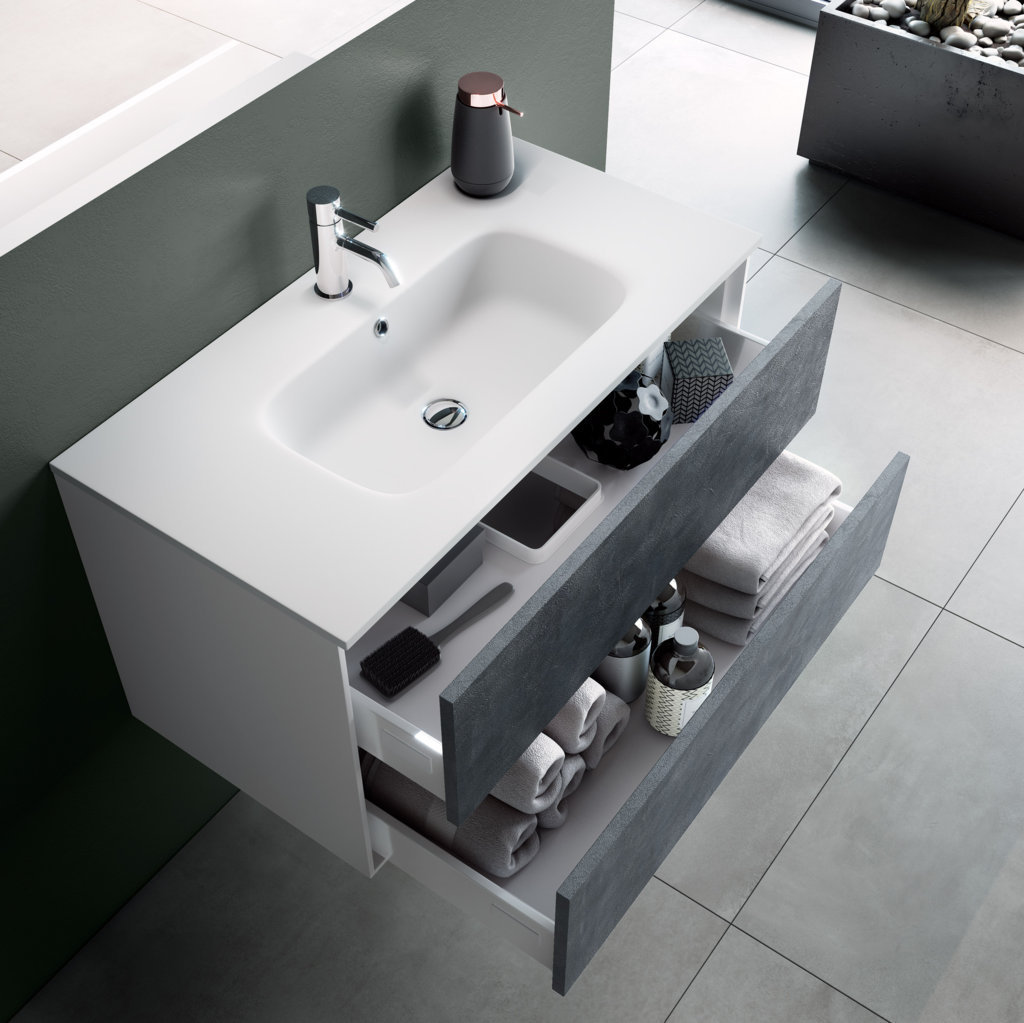 Canvar 81cm Wall Mounted Single Bathroom Vanity with Drop In Ceramic Basin