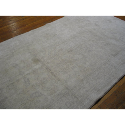 Tapis Agra indien doux et délavé gris clair