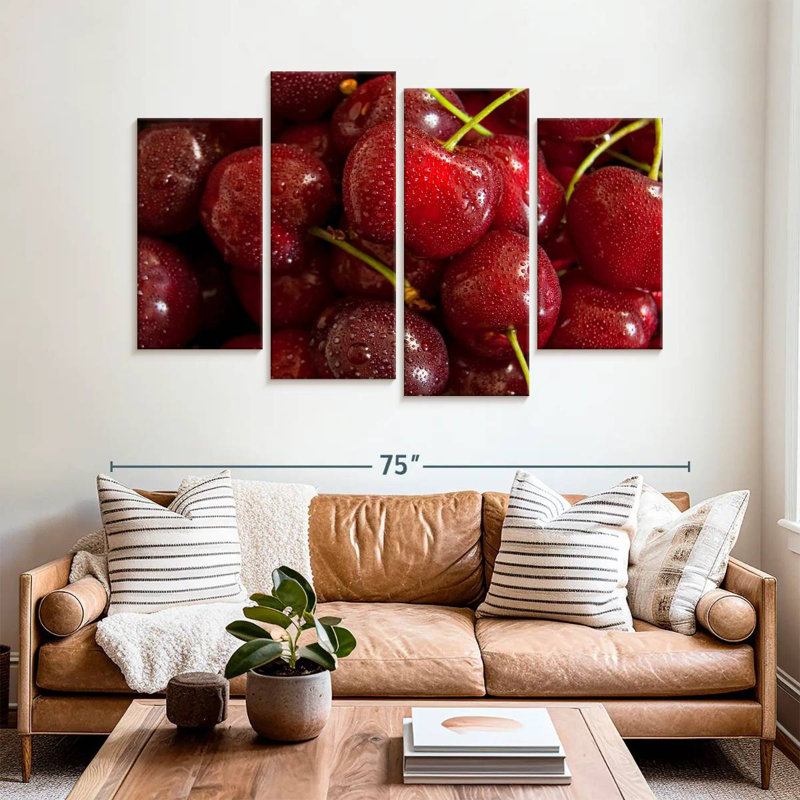 Yarlin Red Cherries, 32" H x 52" W