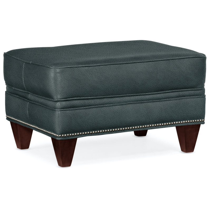 Reddish Ottoman, Gunmetal, Mahogany, Aline Light Gray Stonewash Genuine Leather