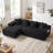 Modern 94.5inch Sectional L-Shaped Corduroy Sofa With Storage Pockets-1874115377-1874115375