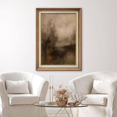 Œuvre encadrée de qualité supérieure - reproduction abstraite rétro pour décoration de salon - 26 po x 36 po