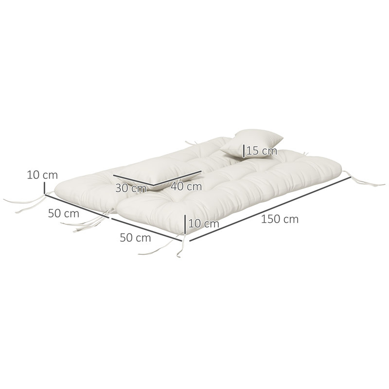 Outdoor Seat Cushion, White