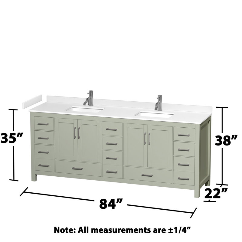 Sheffield 84" Double Bathroom Vanity Set, White