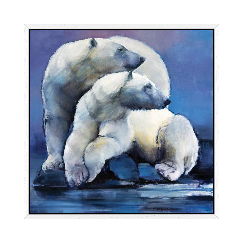 Moon Bears, 2016 by Mark Adlington - Print on Canvas, 66.04 cm H x 66.04 cm W, White Framed