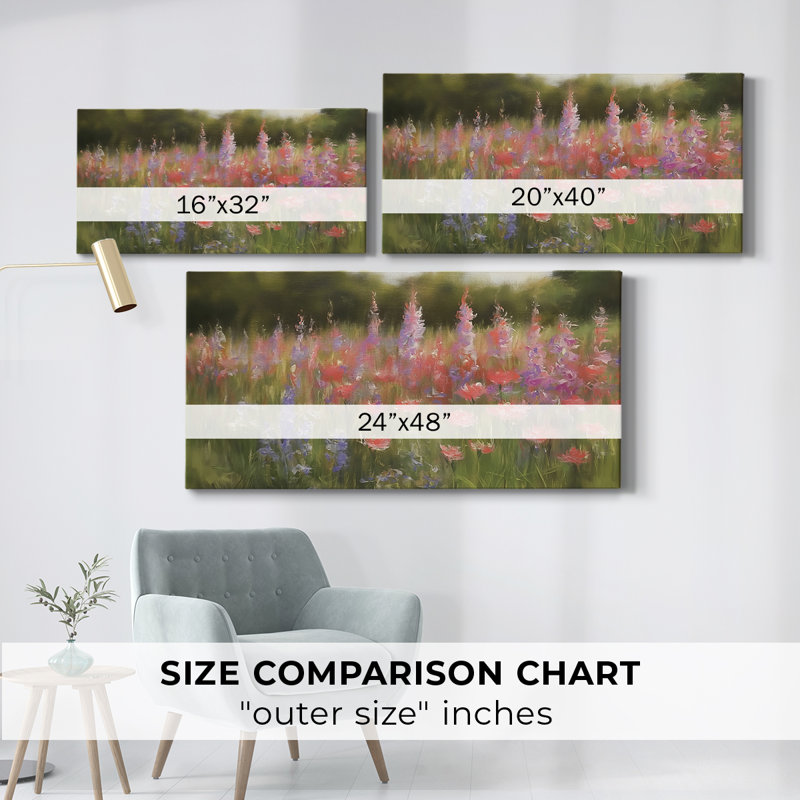 Botanical Series-CLII- Toile tendue avec châssis - Prêt à accrocher, H 16 po x l 32 po