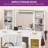 56" Makeup Vanity Desk With LED Mirror And RGB Glass Cabinets