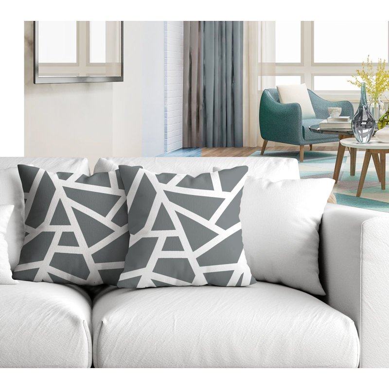 Coussin Clarion, L 15 po x H 15 po, gris