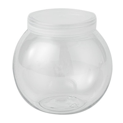 Restaurantware-3 Ounce Candy Jars, 100 Disposable Small Jars - Snap-On Lids Included, Bulbous Design, Clear Plastic Yogurt Parfait Jar, For Snacks, Spices, And Desserts