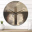 Modern Wood Wall Clock - Big Cross between Two Cliffs-63617534