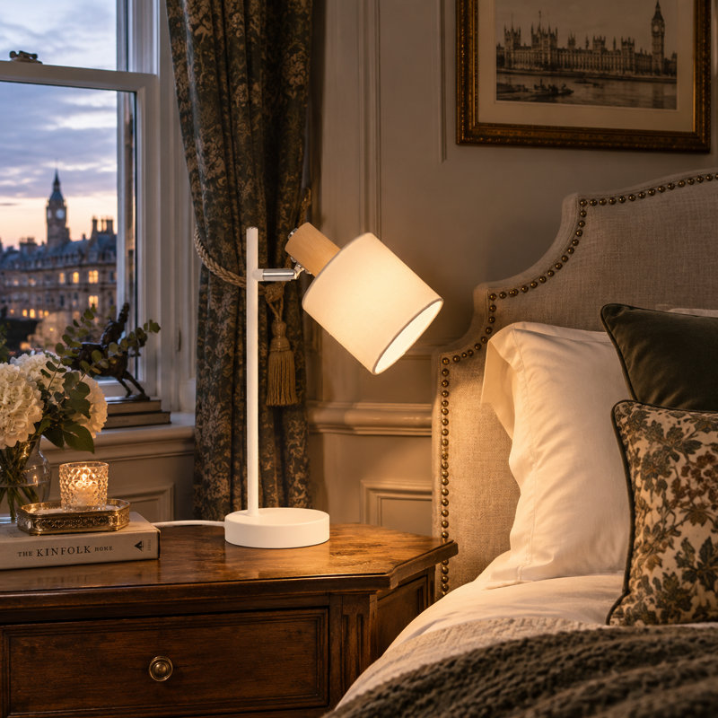 1-Light White Table Lamp