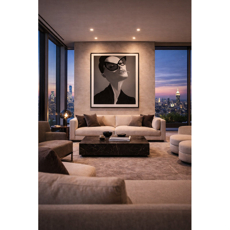 Velvet Vice Framed Canvas Wall Art by Kasian Art Studio - Brown Frame, Brown