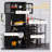 Elegant Buffet With Hutch, Kitchen Pantry Storage Cabinet With Framed Glass Door, Drawer, And Microwave Space-1966931811