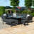 Shady Outdoor Fabric Rectangular Corner Dining Set - with Rising Table - Charcoal