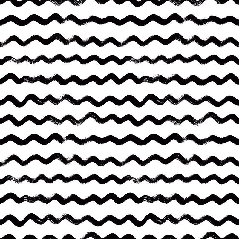 Parkdale Wavy grunge brush 1 Piece Wrapped Canvas Wall Art, 30cm H x 30cm W x 3.8cm D