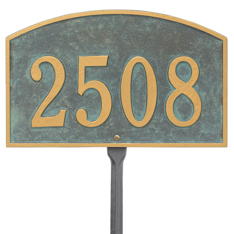 Plaque d'adresse pour pelouse Legacy, Bronze, vert-de-gris, Oui