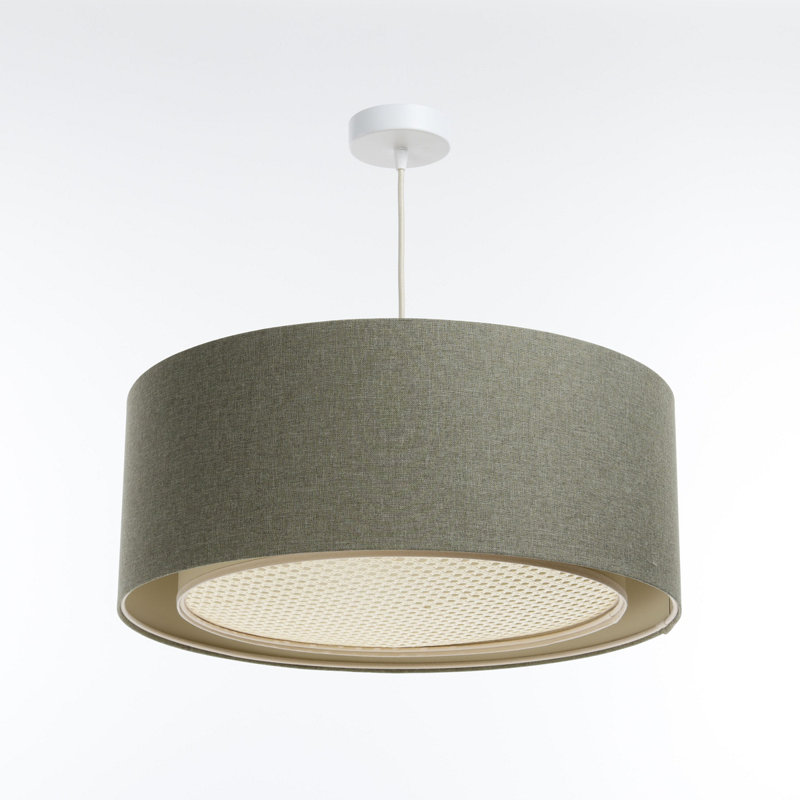Mosansky 1 - Light Drum Pendant, Green Olive