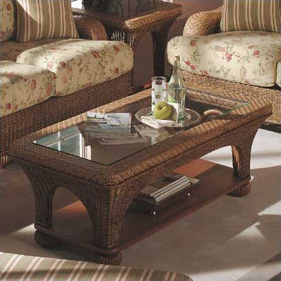 Rectangular Glass Outdoor Coffee Table ,