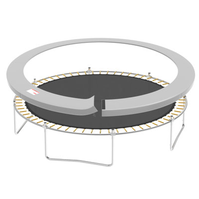 Couvercle de protection de trampoline rond de 15 pi pour trampoline gris, accessoires de trampoline résistants à l'eau