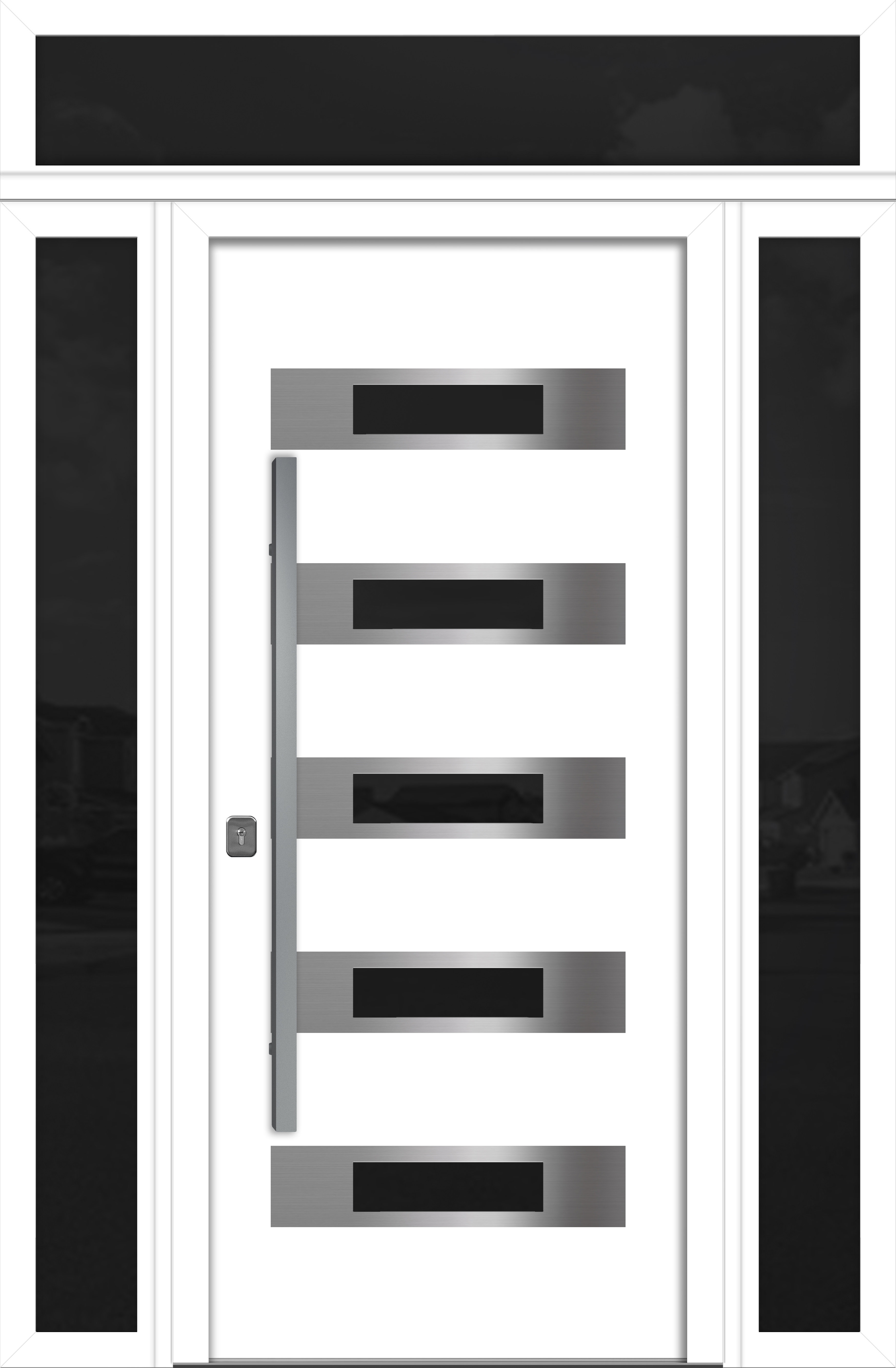 Nova Hardware Modern Exterior Entry Steel Door 36in x 80in Inox S5