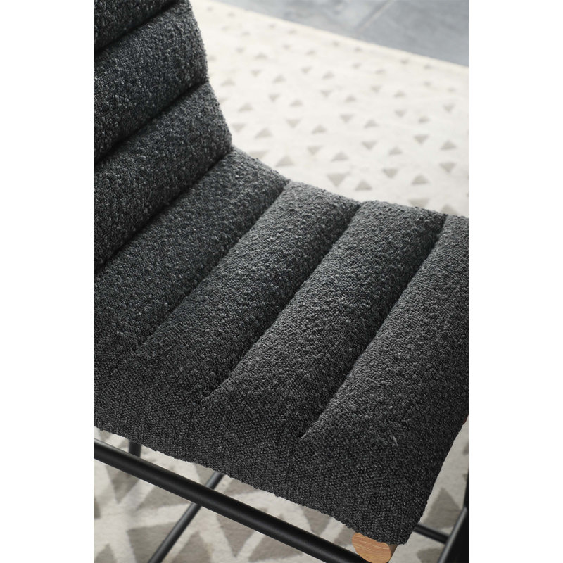 Chaise à hauteur de comptoir Lahni Boucle, Gris foncé