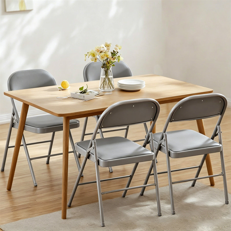 Chaises pliantes en cuir synthétique Crossland, Grey