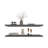 Floating Shelves 1.50" H, With 2 Shelf, Matt Gray-1578143308