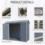 Remise de rangement extérieure 8 pi x 4 pi avec deux fenêtres et deux portes, remise en plastique avec plancher pour Gargen, patio, cour, pelouse, gris-118034595