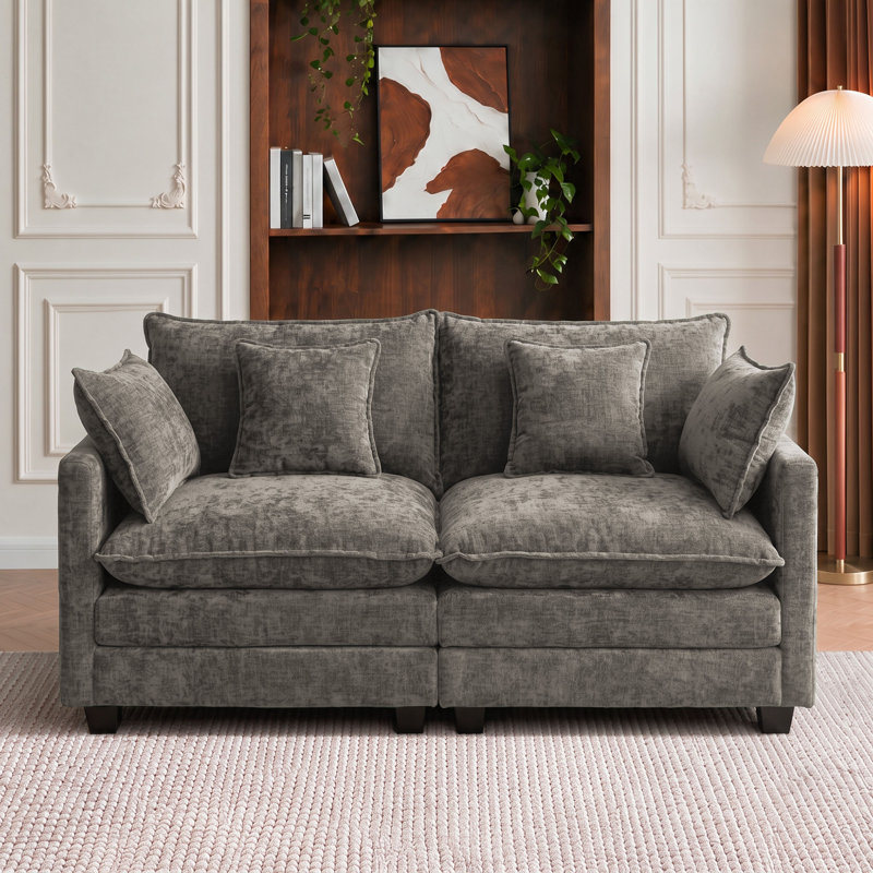 Upholstered " Chenille Sofa, 70", Grey