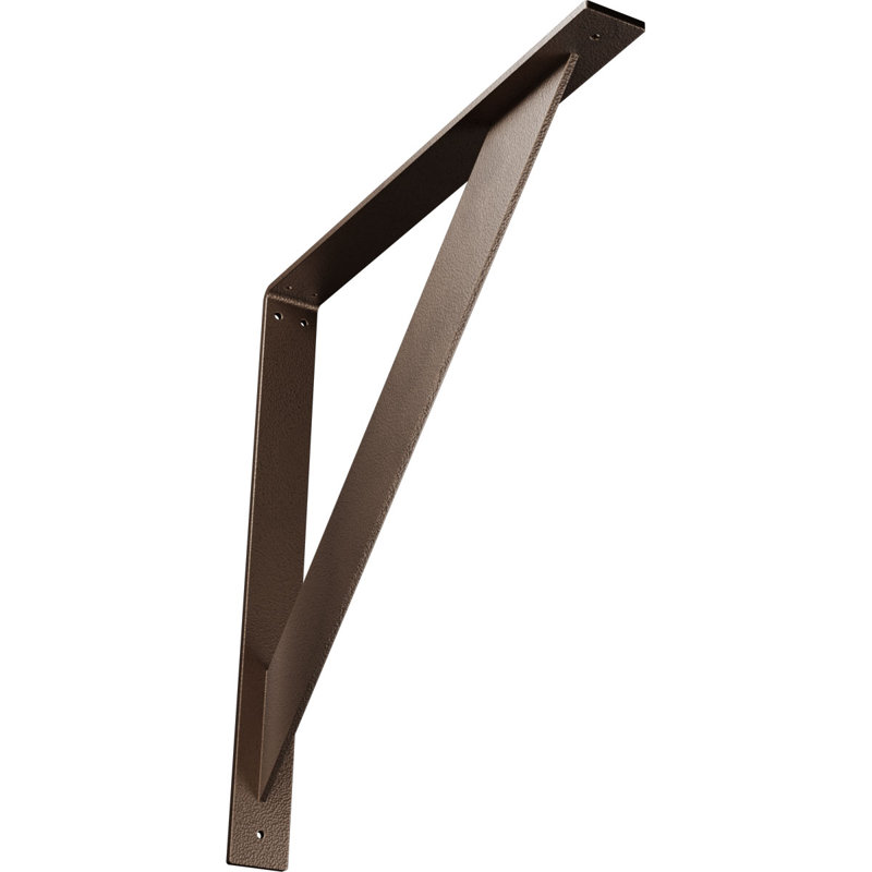 Support traditionnel en acier, H 20 po x l 2 po x P 20 po, Bronze foncé martelé