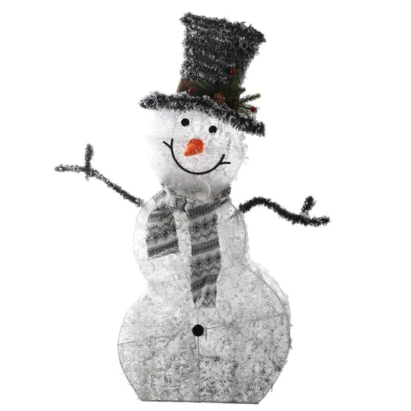 Décoration de Noël DEL bonhomme de neige pliable à piles