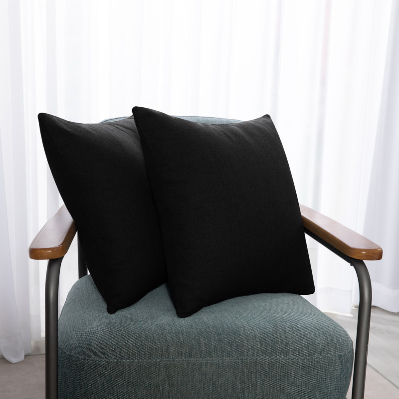 Cynne Square Throw Pillow Cover, Black, 50cm H x 50cm W x 1cm D