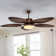 52" Hojkov 5 - Blade LED Leaf Blade Ceiling Fan with Remote Control and Light Kit Included