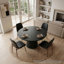 Ensemble de table de salle à manger extensible 47 "à 83" avec chaises en similicuir-131644552-131644553