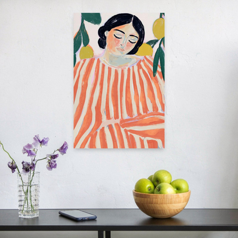Reproduction d'art mural paysage contemporain abstrait de rêves de citron, 24" H x 16" W