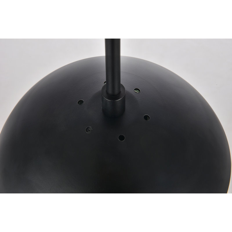 Luminaire suspendu en sphères groupées à 5 lumières Yearby, Noir, Blanc givré, 5 lumières