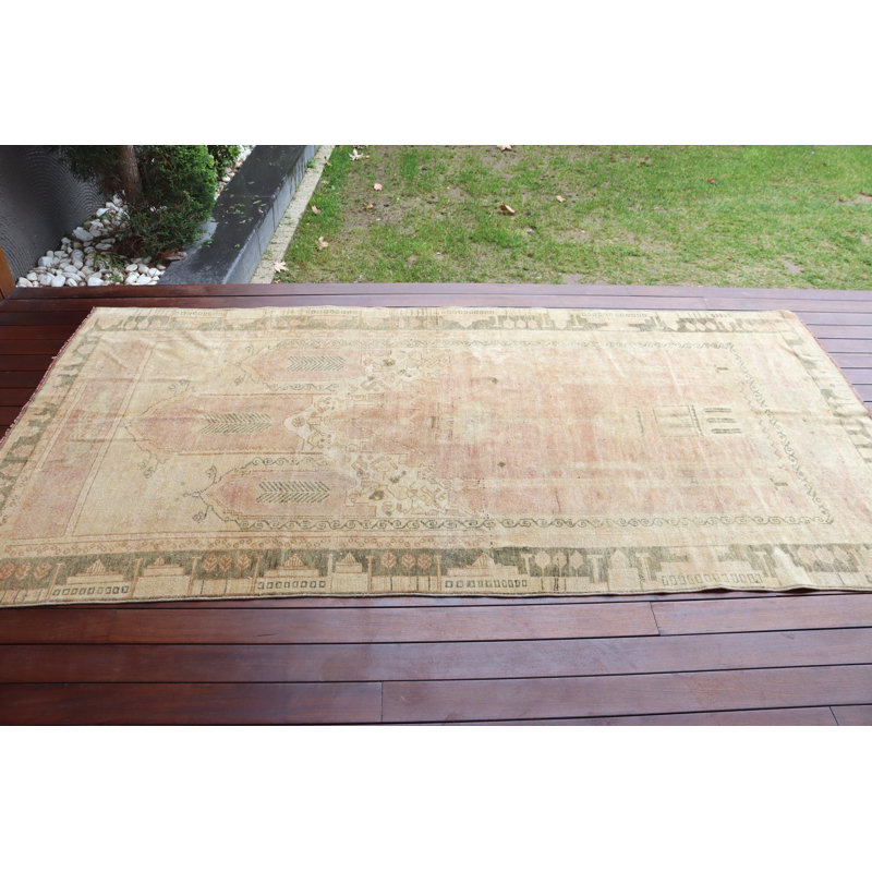 Tapis turc beige tissé à la main, parfait pour la décoration traditionnelle et contemporaine