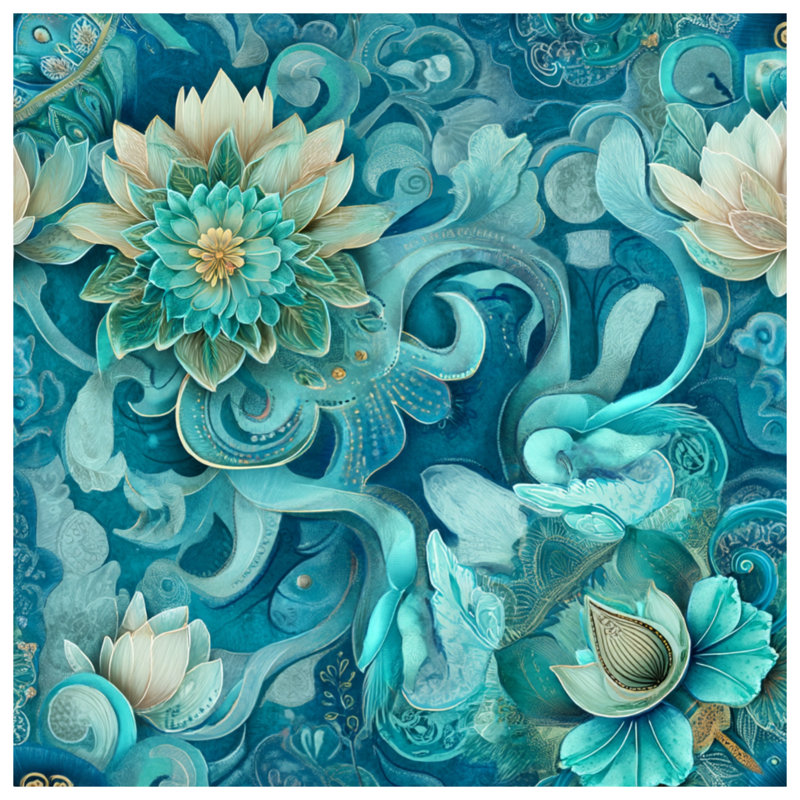Jeté Floral, 60in W x 80in H