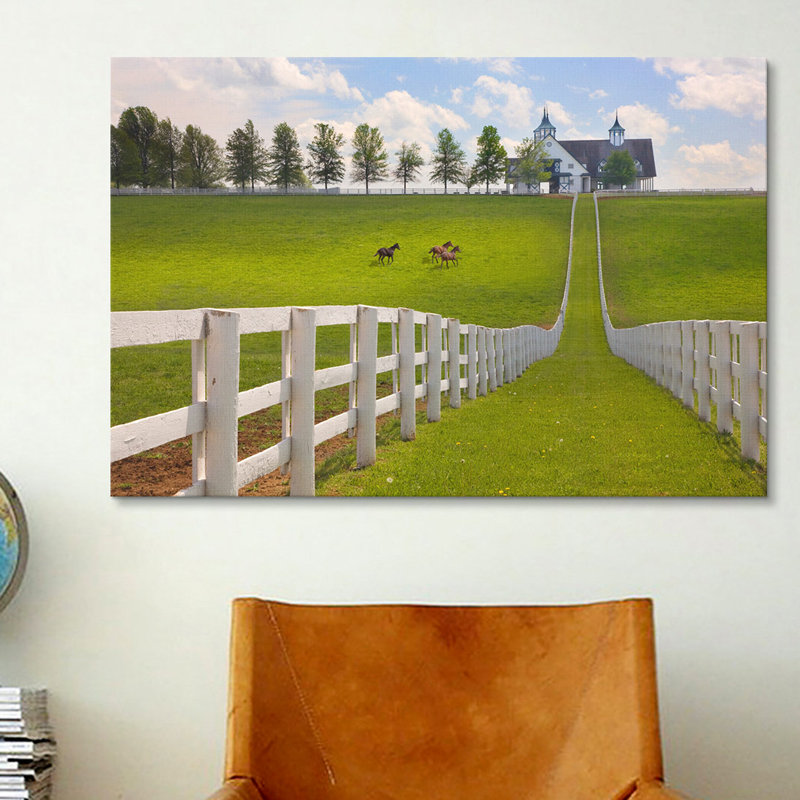 'Manchester Farm, Kentucky 08 - Color' by Monte Nagler Photographic Print on Canvas, No Mat, Black Framed Canvas