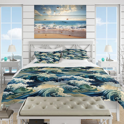 Waves Japanese Hokusai Pattern Abstract Duvet Cover