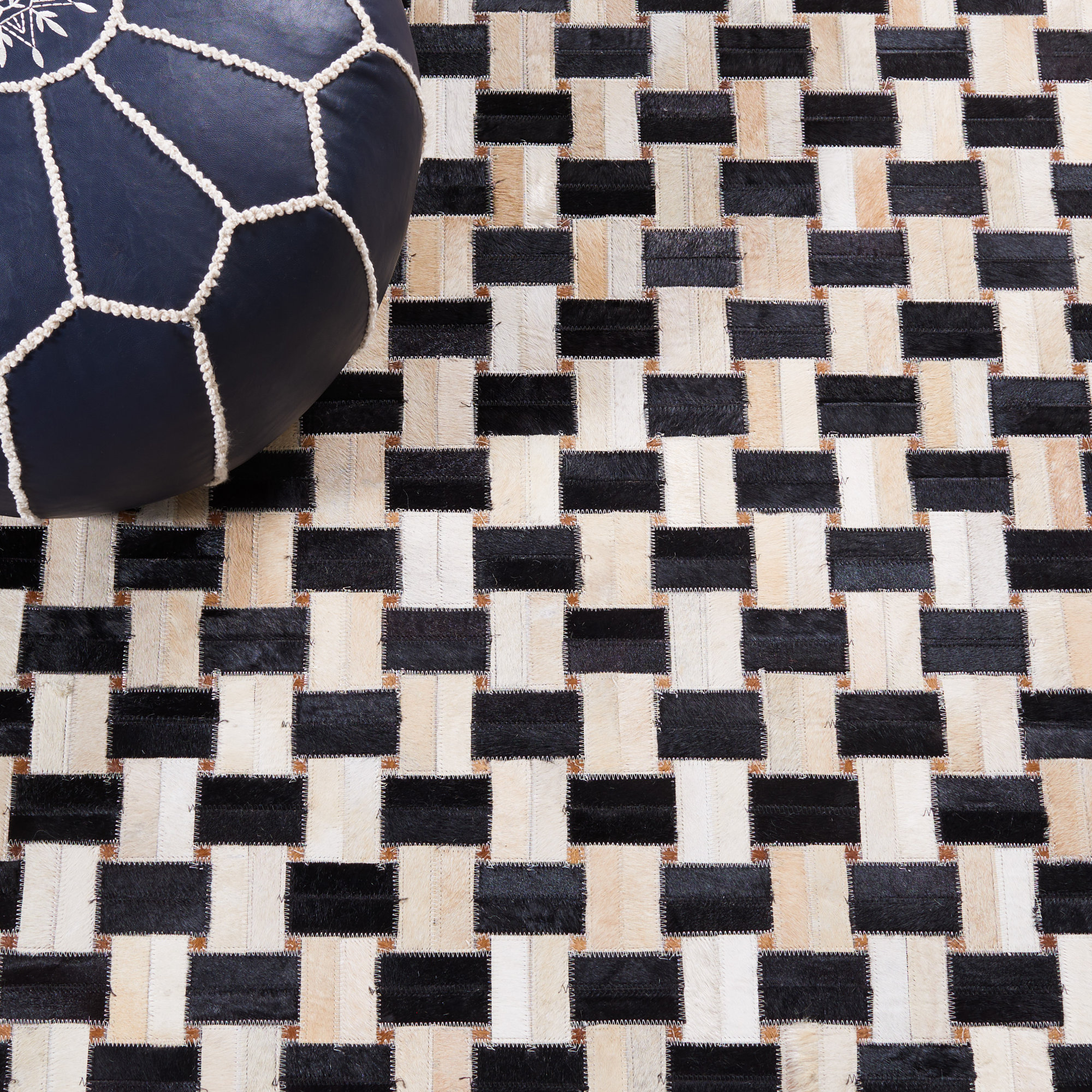 Mahsa Cowhide Rug, Round 6'