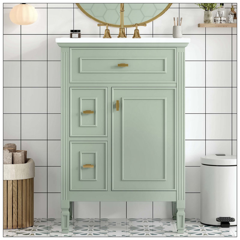 Tablette standard autoportante en bois massif, Vert