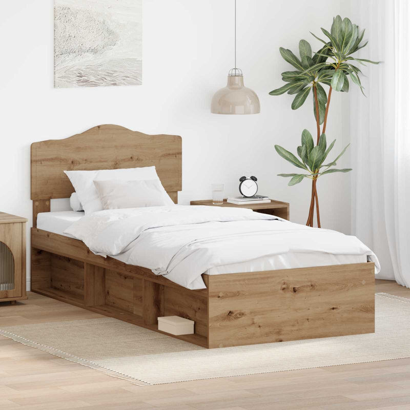 Solid Wood Bed, Single (3'), Artisian Oak