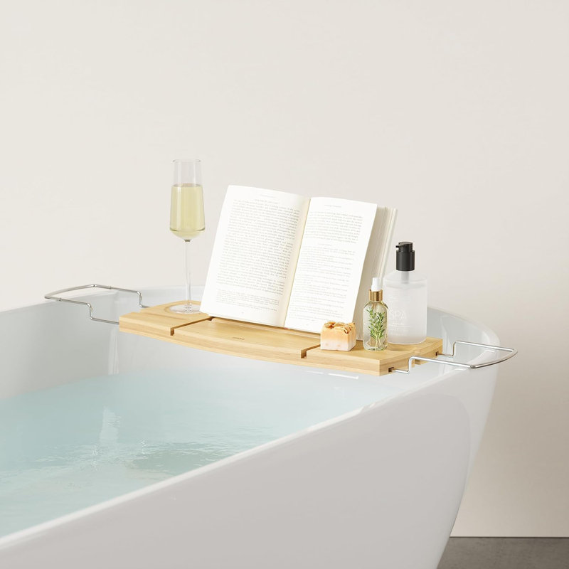Freestanding Bamboo Bathroom Accessory Tray
