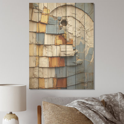 Radiant Revolve Modern Gold Spiral I  Botanicals On Wood Print