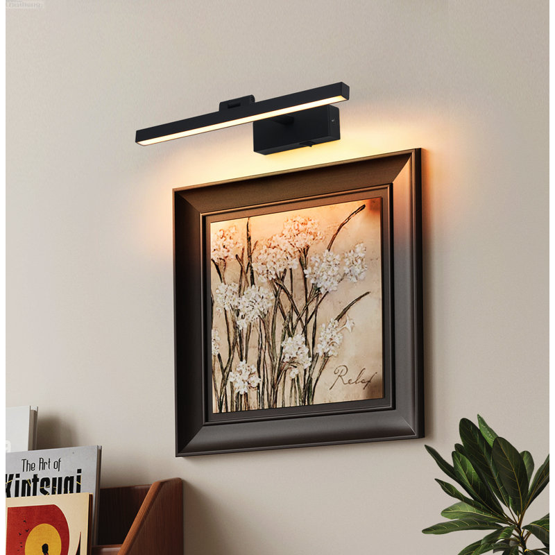 Modern Remote-Controlled Rechargeable LED Vanity Light Bar, Matte Black, Matte Black